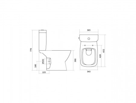 Унитаз-Компакт «Santek» Нео 36,5x65,2 Безободковый с Крышкой-Сиденьем Микролифт Slim (1.WH30.2.418)