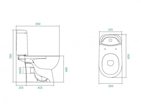 Унитаз-Компакт «Santek» Остин 35x65 с Крышкой-Сиденьем Микролифт Slim (1.WH30.2.419)