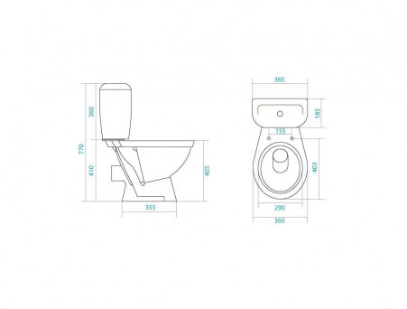 Унитаз-Компакт «Santek» Паллада 36,5x64 с Крышкой-Сиденьем Дюропласт (1.WH30.2.376)