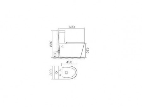 Унитаз-Компакт «Timo» Kulo ТК-401 39x69 Безободковый с Крышкой-Сиденьем Микролифт (TK-401)