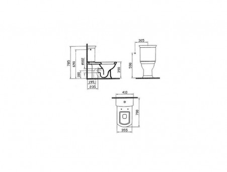 Унитаз-Компакт «Vitra» Serenada 35,5x70 с Крышкой-Сиденьем Микролифт (9722B003-7203)
