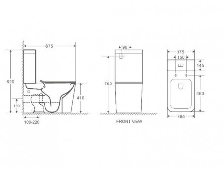 Унитаз-Компакт «WeltWasser» Gelbach 001 MT-GR 37,5x67,5 Серый Матовый Безободковый с Крышкой-Сиденьем Микролифт Slim (10000005777)