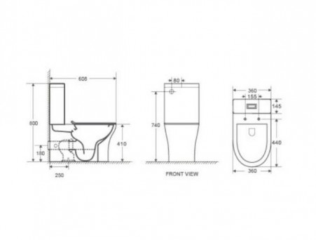 Унитаз-Компакт «WeltWasser» Telbach 001 GL-WT 36x60,8 Белый Глянец Безободковый с Крышкой-Сиденьем Микролифт Slim (10000003776)