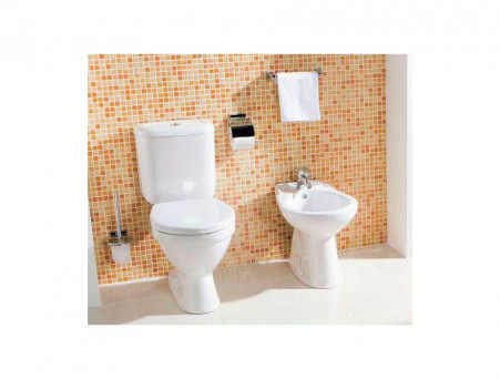 Унитаз-Компакт «Jika» Lyra 36x63,5, Горизонтальный Выпуск с Крышкой-Сиденьем Петли Хром (8.2423.6.000.242.9+9251.5)