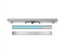 Душевой Лоток «MCH/Veconi» Klasik/Floor с Основой Под Плитку Боковой Выпуск, Хром (V650K)