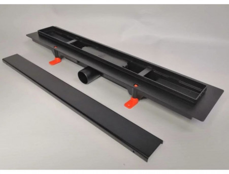 Душевой Лоток «MCH/Veconi» Klasik/Floor Black с Основой Под Плитку Боковой Выпуск, Черный (V550KB)