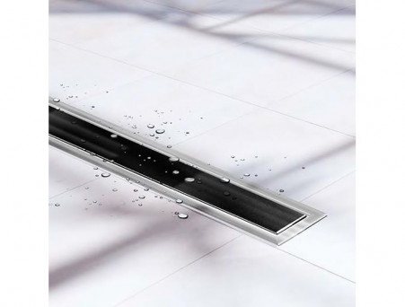 Душевой Лоток «Pestan» Confluo Premium Black Glass Line 550 с Черной Дизайн-Решеткой (13000292)