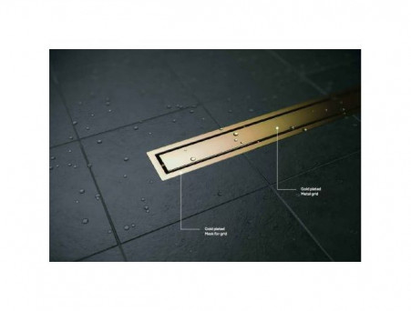 Душевой Лоток «Pestan» Confluo Premium Line 450 с Золотой Дизайн-Решеткой и Золотой Рамкой (13100051)