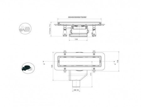 Душевой Лоток «Pestan» Confluo Premium Line 650 с Золотой Дизайн-Решеткой и Золотой Рамкой (13100053)