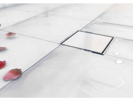 Душевой Трап «Pestan» Confluo Standard Dry 1 White Glass с Белой Дизайн-Решеткой (13000104)