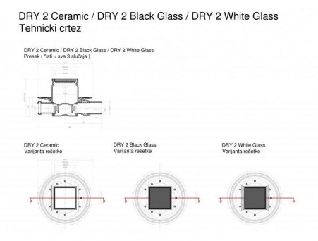 Душевой Трап «Pestan» Confluo Standard Dry 2 Black Glass с Черной Дизайн-Решеткой (13000102)