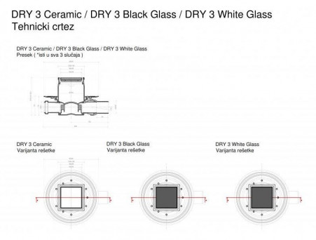 Душевой Трап «Pestan» Confluo Standard Dry 3 Ceramic с Основой Под Плитку (13000109)
