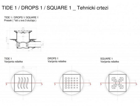 Душевой Трап «Pestan» Confluo Standard Square 1 с Дизайн-Решеткой (13000005)