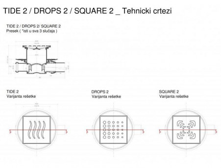 Душевой Трап «Pestan» Confluo Standard Square 2 с Дизайн-Решеткой (13000006)