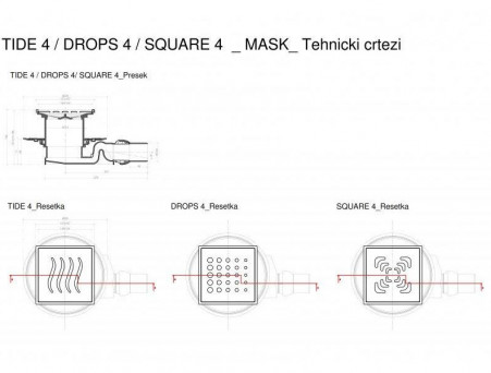 Душевой Трап «Pestan» Confluo Standard Square 4 Mask с Дизайн-Решеткой (13000084)