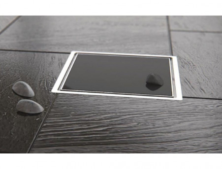 Душевой Трап «Pestan» Confluo Standard Vertical Black Glass с Черной Дизайн-Решеткой (13000097)