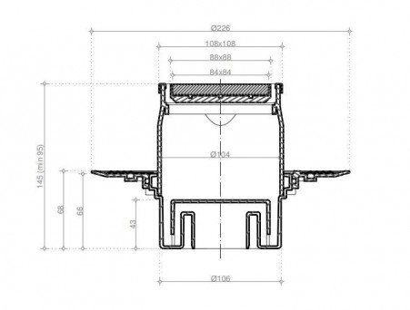 Душевой Трап «Pestan» Confluo Standard Vertical Dry Black Glass с Черной Дизайн-Решеткой (13000110)