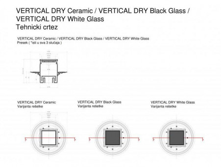 Душевой Трап «Pestan» Confluo Standard Vertical Dry Mask с Дизайн-Решеткой (13000069)