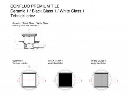 Душевой Трап «Pestan» Confluo Standard White Glass 1 с Белой Дизайн-Решеткой (13000093)