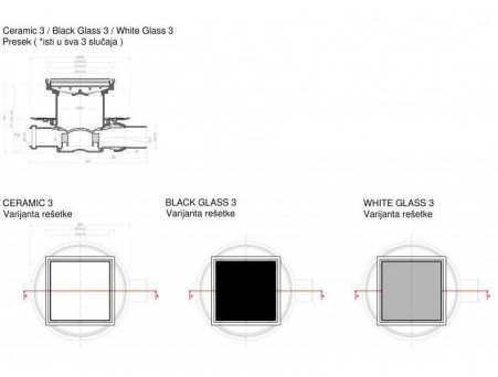 Душевой Трап «Pestan» Confluo Standard White Glass 3 с Белой Дизайн-Решеткой (13000095)