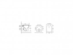 Подвесной Унитаз «Azario» Teramo Прямоугольный, Безободковый, с Сиденьем (AZ0052)