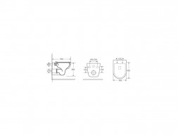 Подвесной Унитаз «Azario» Pavia Овальный, Безободковый, с Сиденьем (AZ2142)