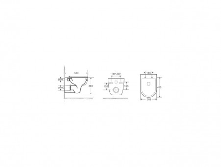Подвесной Унитаз «Azario» Pavia Овальный, Безободковый, с Сиденьем (AZ2142)