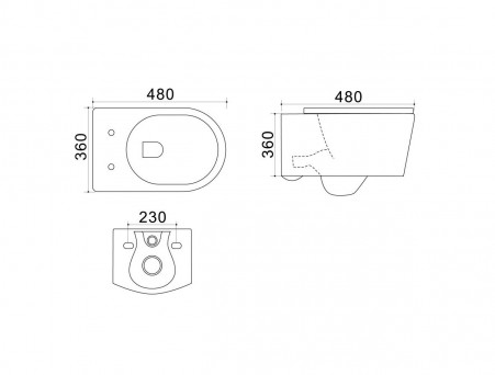 Подвесной Унитаз «Azario» Nova, Безободковый, с Сиденьем (AZ2217)