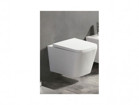 Подвесной Унитаз «Azario» Nova Квадратный, Безободковый, с Сиденьем (AZ2216)