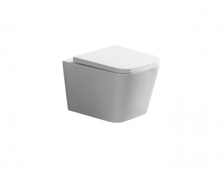 Подвесной Унитаз «Azario» Nova Квадратный, Безободковый, с Сиденьем (AZ2216)