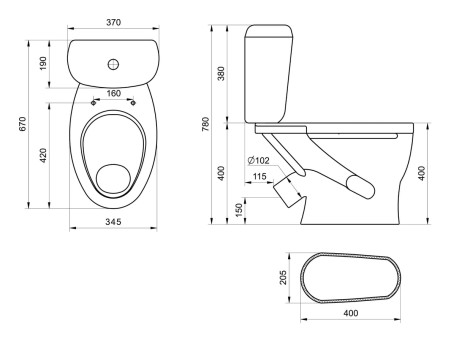 Унитаз-Компакт Напольный «Santeri» Воротынский, с Сиденьем, Белый (1.P401.7.S00.00B.F)