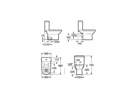 Напольный Унитаз-Компакт «Roca» Giralda Овальный (7341469000)
