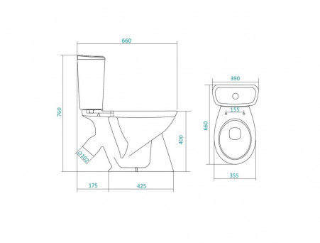 Напольный Унитаз-Компакт «Santek» Бриз Овальный (1WH302138)
