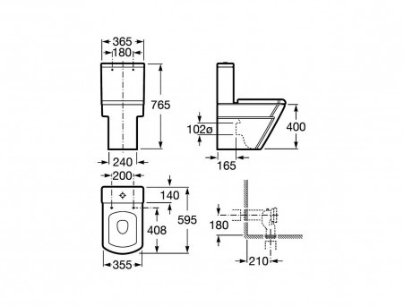 Напольный Унитаз-Компакт «Roca» Hall Прямоугольный (7341620000)