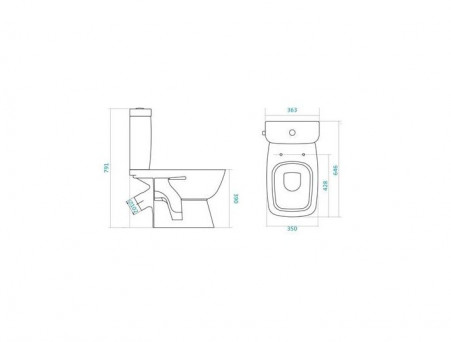 Напольный Унитаз-Компакт «Santek» Нео Лайт Прямоугольный (1WH302409)