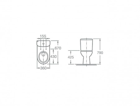 Напольный Унитаз-Компакт «Roca» Access Овальный, с Сиденьем (734P23800Y)