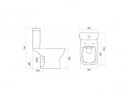 Напольный Унитаз-Компакт «Santek» Нео Rimless Прямоугольный (1WH302418)