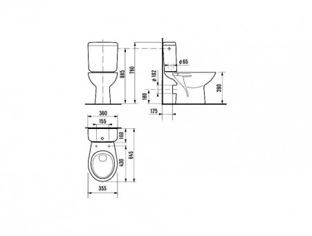 Напольный Унитаз-Компакт «Jika» Zeta Овальный (8253960002429)