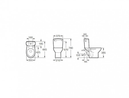 Напольный Унитаз-Компакт «Roca» Victoria (734239U000)