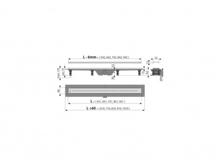 Душевой Лоток «AlcaPlast» Горизонтальный Слив (APZ18950M)