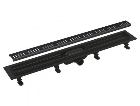 Душевой Лоток с Решеткой «AlcaPlast» Simple, Горизонтальный Слив (APZ10BLACK750M)