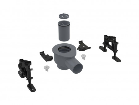 Сифон «AlcaPlast» DN50 и Комплект Регулируемых Ног, Горизонтальный Слив (APZS12)