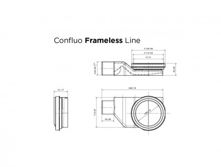 Душевой Лоток «Pestan» Confluo Frameless Line 550 White Glass, Горизонтальный Слив (13701212)