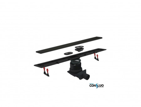 Душевой Лоток с Решеткой «Pestan» Confluo Frameless Line 550 Black Matte, Горизонтальный Слив (13701319)