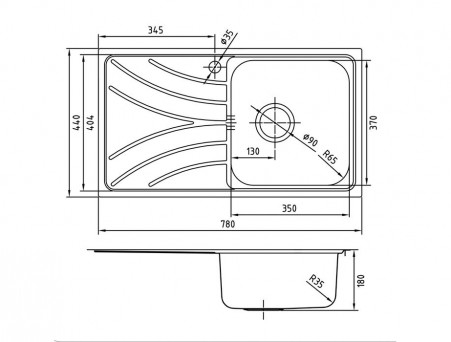 Мойка для Кухни «Iddis» Arro Прямоугольная 780x440x180 (ARR78SRi77)