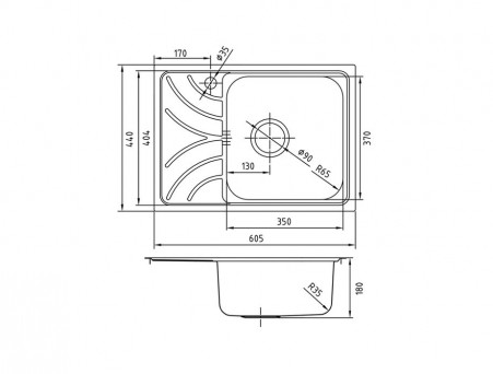 Мойка для Кухни «Iddis» Arro Прямоугольная 605x440x180 (ARR60PRi77)