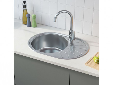 Мойка для Кухни «Iddis» Suno Овальная 650x460x180 (SUN65SLi77)