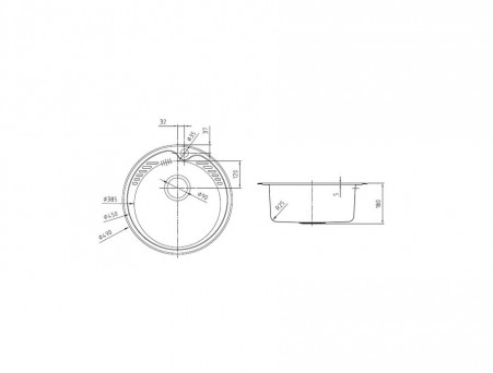 Мойка для Кухни «Iddis» Suno Круглая 490x490x180 (SUN49S0i77)