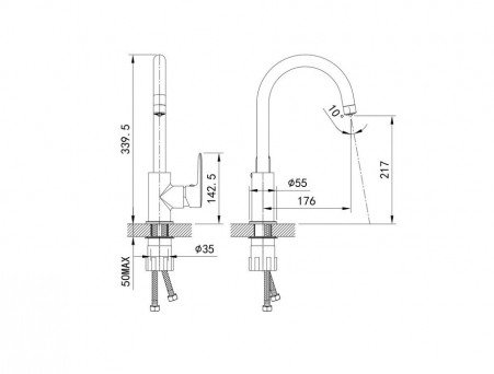 Смеситель для Кухни «Iddis» Cuba (CUBSBFJi05)