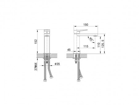 Смеситель для Умывальника «Iddis» Bridge, Стиль: Модерн (BRDSB00i01)